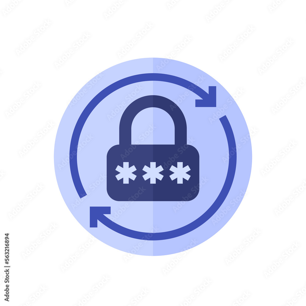 Poster password reset icon for apps and web, flat vector
