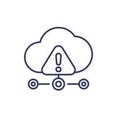 error in a cloud line icon