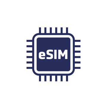 eSIM card icon on white