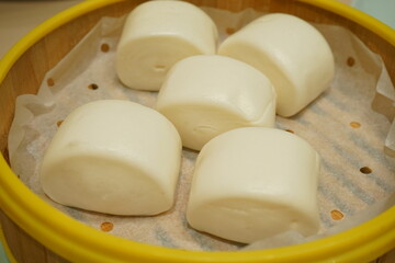 Chinese Food, Mantou or Manju, Steamed Bread - 中華料理 マントウ 饅頭