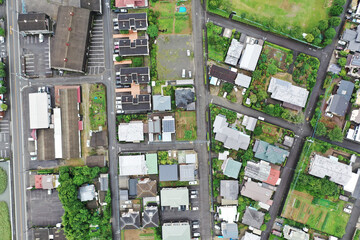 柏市の住宅街の空撮