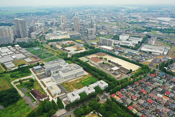 柏市の住宅街の空撮