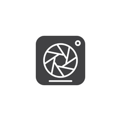 Camera icon, glyph version, cam vector sign.