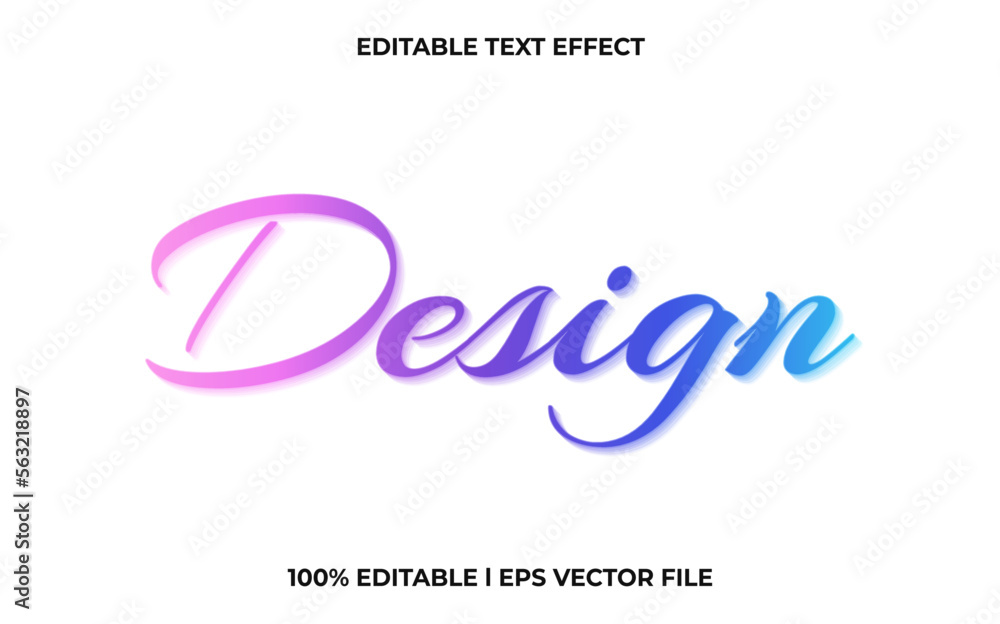 Poster design editable text effect, lettering typography font style, simple 3d text for tittle