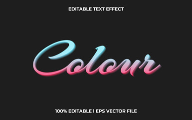 colour editable text effect, lettering typography font style, trendy 3d text for tittle