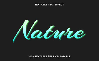 nature editable text effect, lettering typography font style, fresh 3d text for tittle