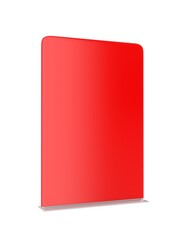 Blank Harmony Tension Fabric Banner Stands Display. Blank white 3d render illustration.