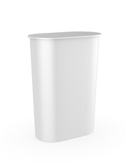 Blank curved exhibit promotional counter advertising POS POI PVC booth Mock Up Template. 3D render illustration.