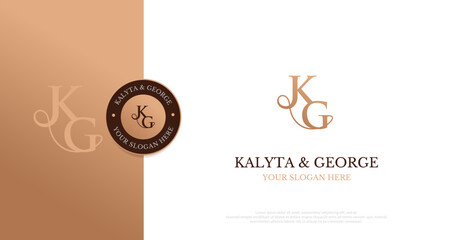 Wedding Logo Initial KG Logo Design Vector