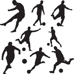 Soccer players silhouette. 