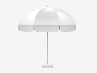 Promotional Aluminum Sun Pop Up Umbrella With Stand Outdoor Patio Umbrellas For Advertising. 3d rending illustration.