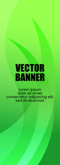 明るいグリーンの曲線グラデーションで描かれたアブストラクト背景画像。ヘッダー、バナー、タイトル用ベクター画像。