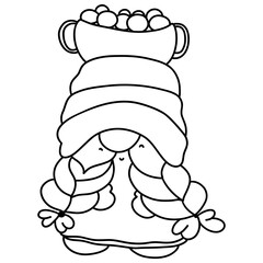 Cute Gnome ST Patrick, Saint Patrick day, Hand Drawn Illustration