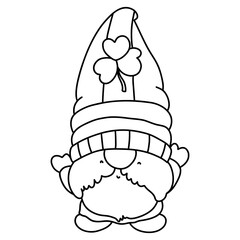Cute Gnome ST Patrick, Saint Patrick day, Hand Drawn Illustration