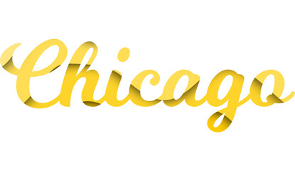 Chicago caligraphic typographic poster. T-shirt tourism Design. Template for poster, print, banner, flyer. Concept for print production. 