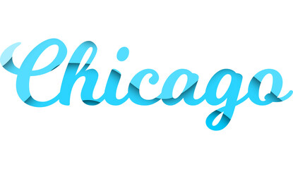 Chicago caligraphic typographic poster. T-shirt tourism Design. Template for poster, print, banner, flyer. Concept for print production. 