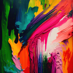 Exploding liquid paint in rainbow colors with splashes generative ai - obrazy, fototapety, plakaty