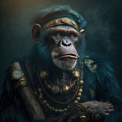 An aristocratic Monkey created with Generative AI technology