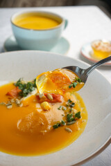 vegetable soup with bread