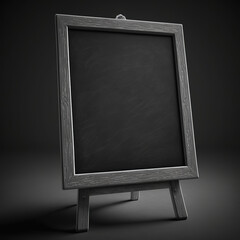 blank board, black frame, black background, the future belongs to you, generative AI  - obrazy, fototapety, plakaty
