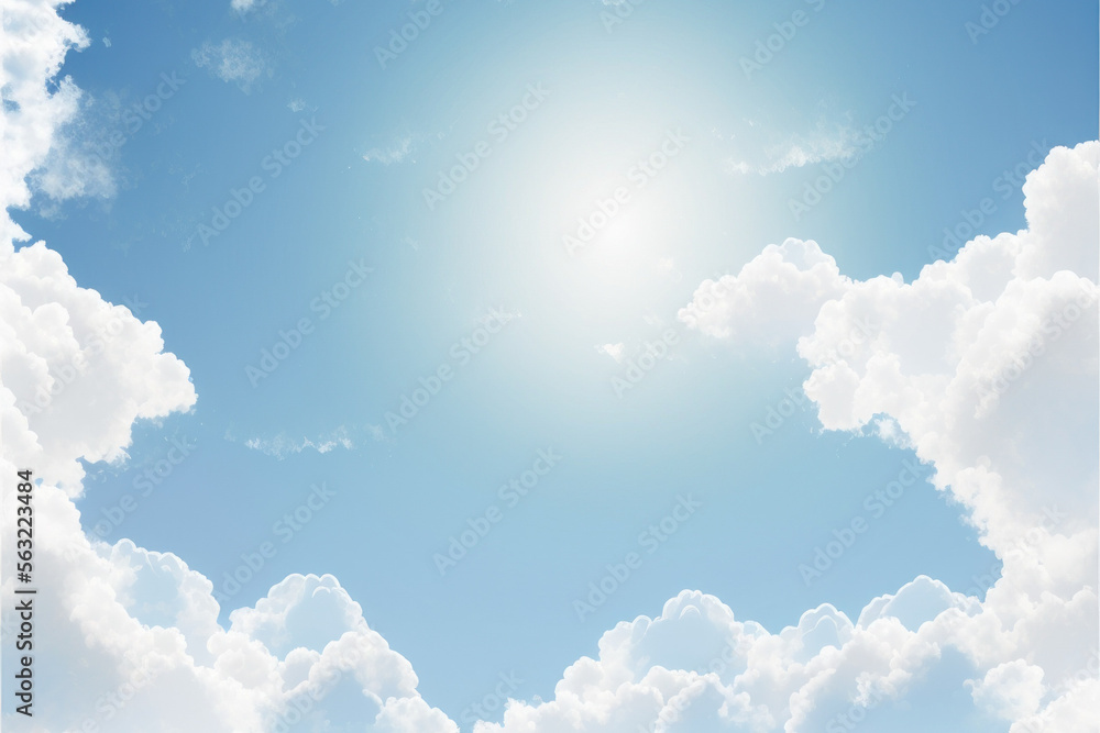 Canvas Prints blue sky background with sunlight. illustration graphic design generative ai.
