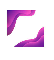 abstract fluid waves background transparent square size frame design social media post template 