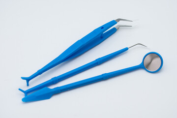 Stainless steel non-sterile dental consultation kit, kit for dental consultation, sterile, 3 disposable components