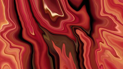 Red silk background with red swirl wave lines, acrylic ink effect red liquid marble texture with wavy lines, wave line background for any design and decoration.