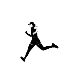 Fototapeta na wymiar woman run design logo silhouette