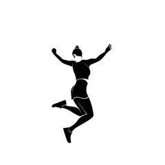 Fototapeta na wymiar woman run logo design silhouette