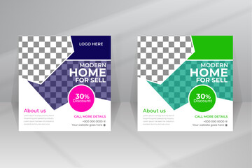 Elegant Home Sale Real Estate Social Media Post, Square Flyer, Apartment Sale Post template for Real Estate Agent
