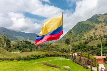Foto op Canvas Colombian flag in the national park © edojob