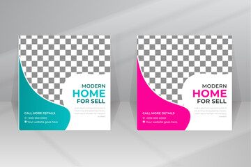 Elegant Home Sale Real Estate Social Media Post, Square Flyer, Apartment Sale Post template for Real Estate Agent