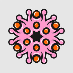 vector multicolor mandala logo template