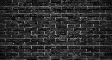 Fototapeta na wymiar Black brick wall texture for background