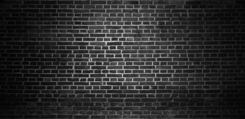 Black brick wall texture for background