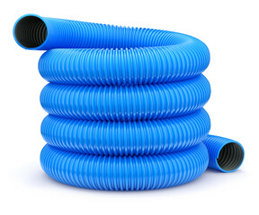 Plastic corrugated tube for electrical installation on white background - 3D illustration - 563229455