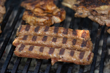Traditional food from Romania,, grilled meat rolls known as mititei,mici