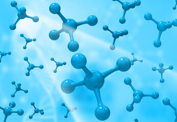 molecules scientific background. 3d illustration.