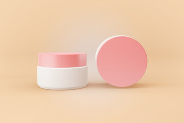 Beauty cosmetic face cream jar product mockup template