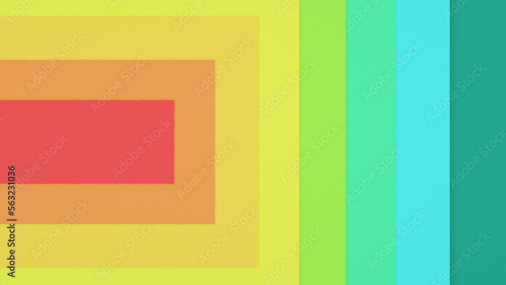 Poster color abstract square shape,3d rendering