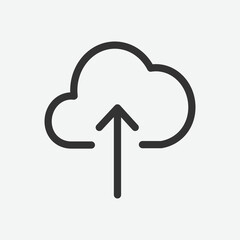 Upload vector icon. Black upload icon. Upload and download linear, vector illustration. 