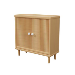 empty wooden cabinet. 3D rendering