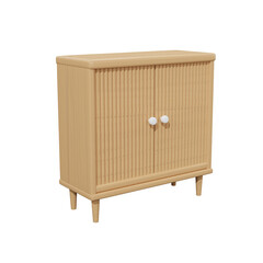 empty wooden cabinet. 3D rendering