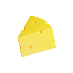 Piece of Cheese 3D illustration With Transparent Background