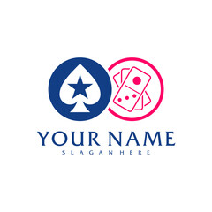Poker Domino logo vector template, Creative Domino logo design concepts