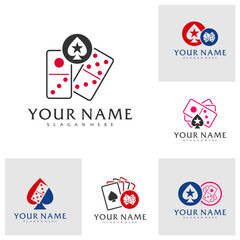 Set of Poker Domino logo vector template, Creative Domino logo design concepts