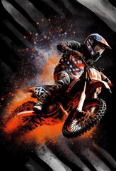 motocross rider, KTM dirtbike. Motorsport. Generative Ai
