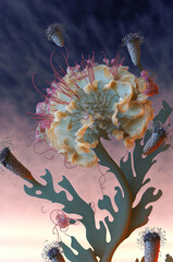 Doomsday abstract fractal floral concept design wallpaper