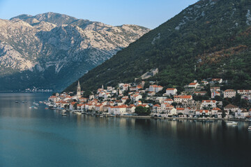 Fototapeta na wymiar The old town of Perast in the Bay of Kotor in Montenegro